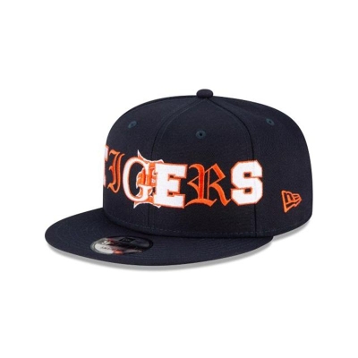 Blue Detroit Tigers Hat - New Era MLB Mixed Font 9FIFTY Snapback Caps USA6439107